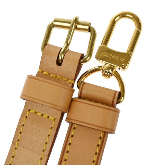 LOUIS VUITTON Logo Shoulder Strap Leather Brown GHW Bag Accessory 68KA962 - Picture 2 of 8